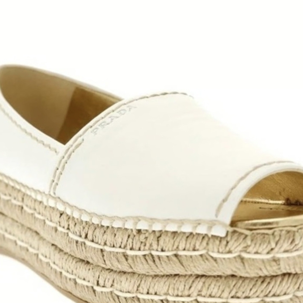 Prada White Platform Espadrilles - image 1